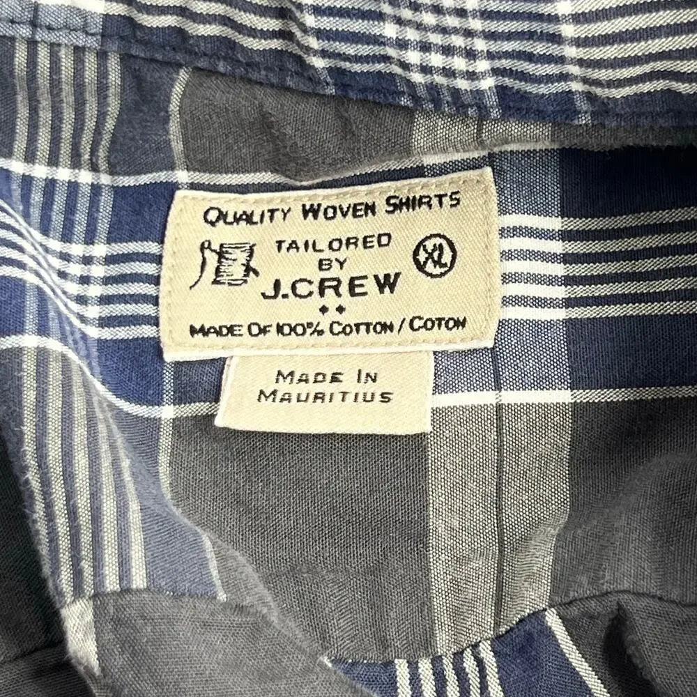 Vintage Men's J. Crew Plaid Button Down Shirt 91234 XL
